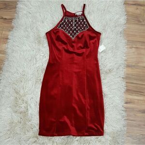 ‎Women's  Red Velvet Mini Dress Size Small